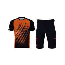 HOLOKOLO MTB Radtrikot und Hose - DUSK MTB - Orange/Schwarz